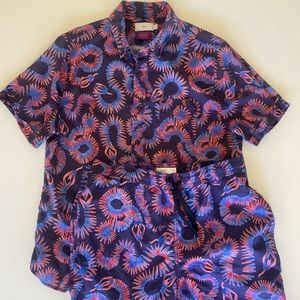 Men’s Onia Matching Set Fibonacci Snake Large Shirt And Medium Charles Trunks